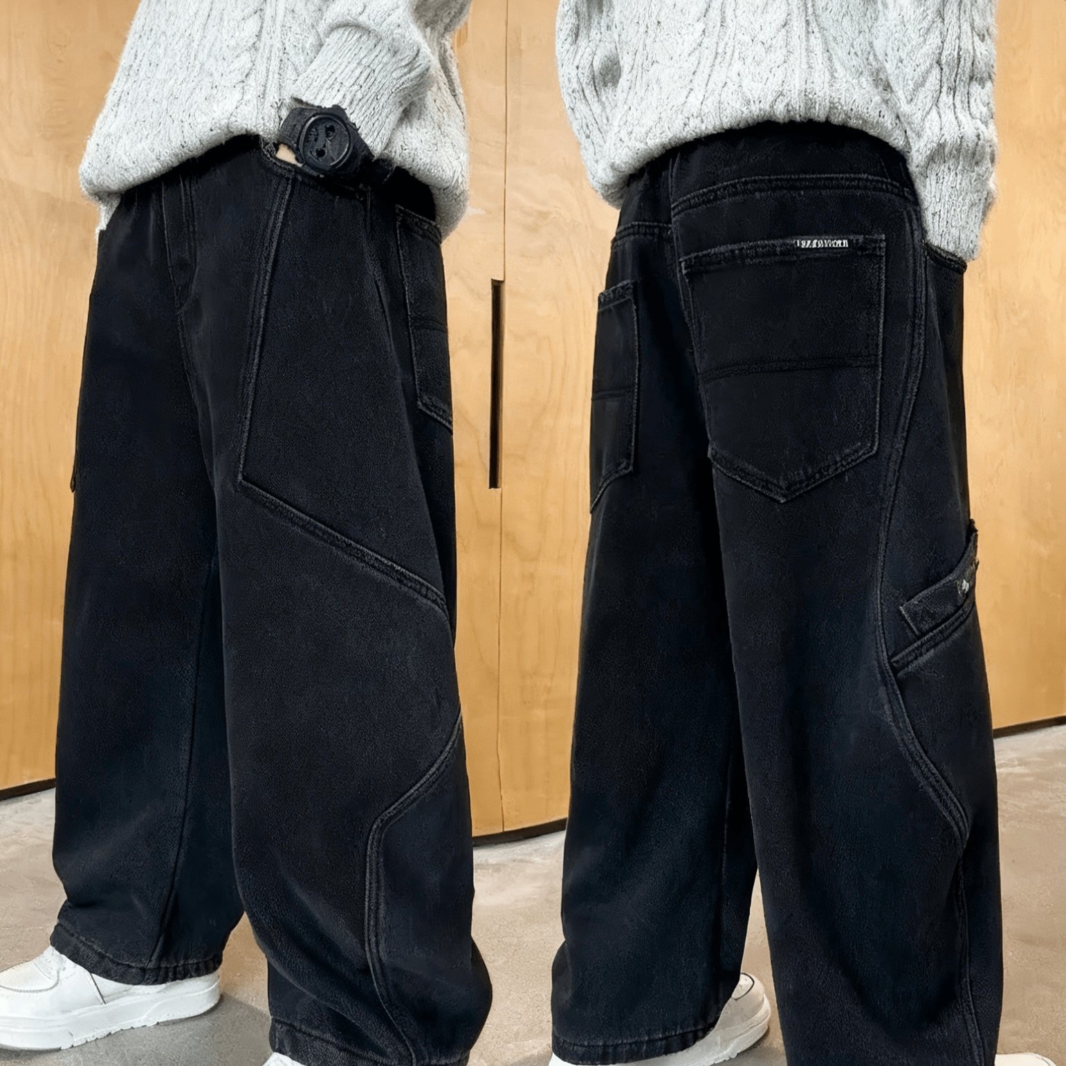 Denim Jeans For Boys - Baggy Loose Fit Pants With Super Soft & Stretchable Fabric For Everyday , Ideal Christmas Gifts For Streetwear, Skateboarding, Hip Hop Fashion, School, And Casual Wear