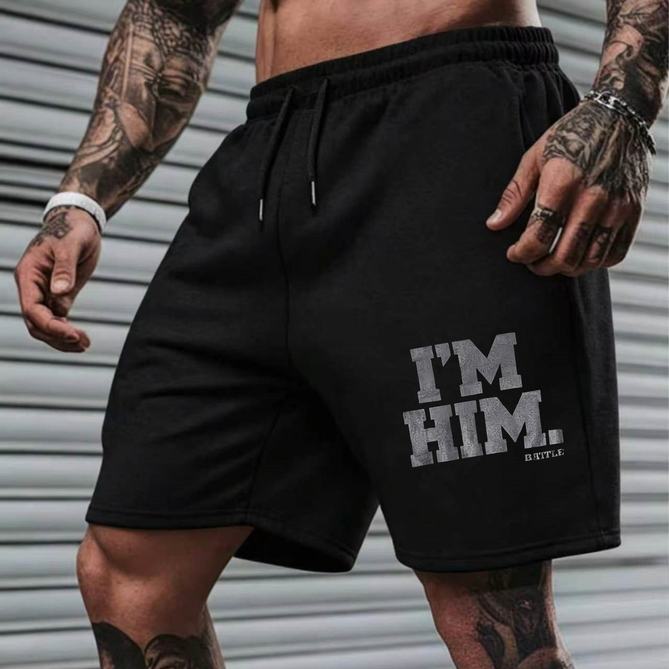 TEMU Men's Loose Fit Shorts Casual Summer Beach Shorts Printed With Textured Lettering Design Lightweight Casual Summer Workout Beach Essential