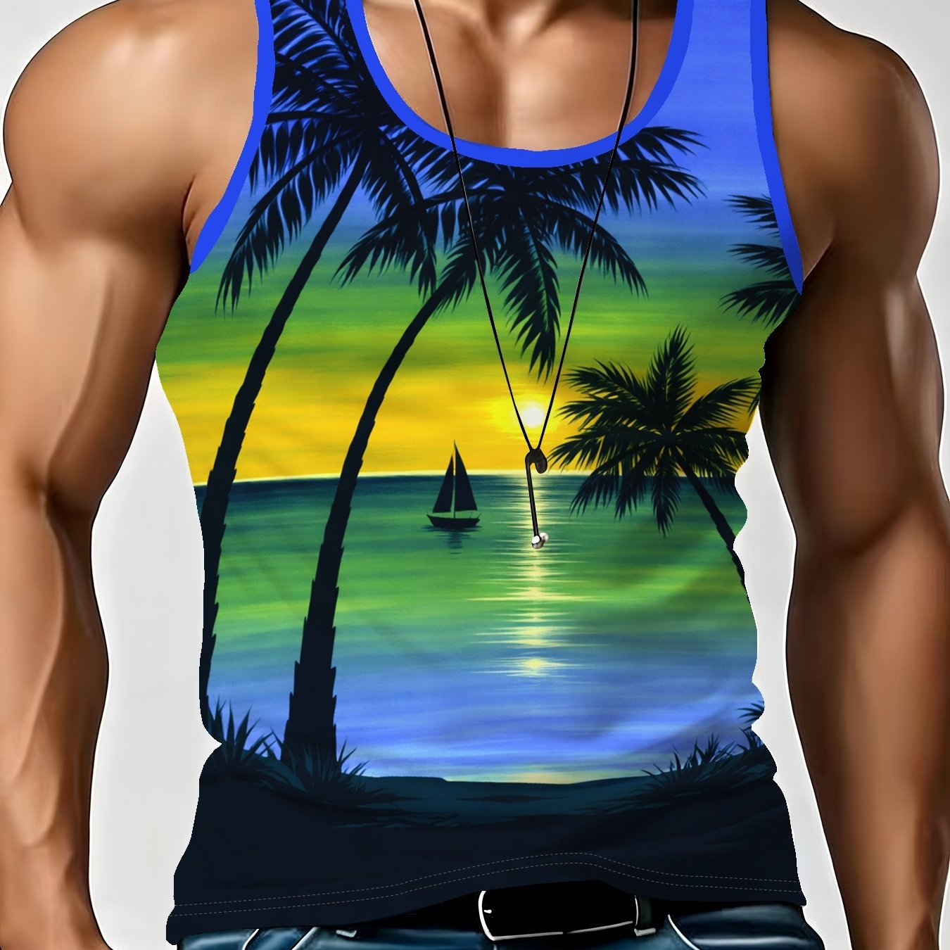 TEMU Men's Tank Top Outerwear Basketball Fitness Men's Clothing Sport Trendy Sleeveless Vest Summer, Plus Size