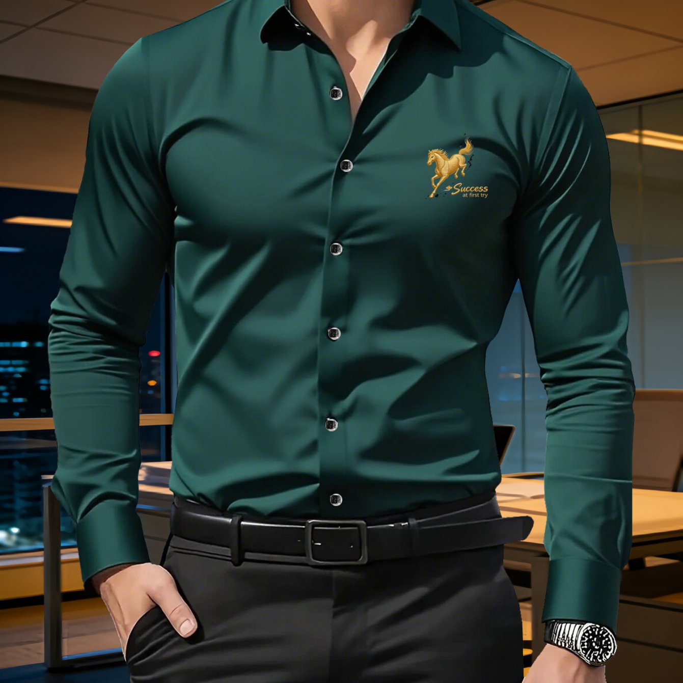 TEMU Men's Spring/summer Breathable Quick-dry Shirt, Fashionable Print, Button Design, High-quality Shirt, Essential Top For Casual