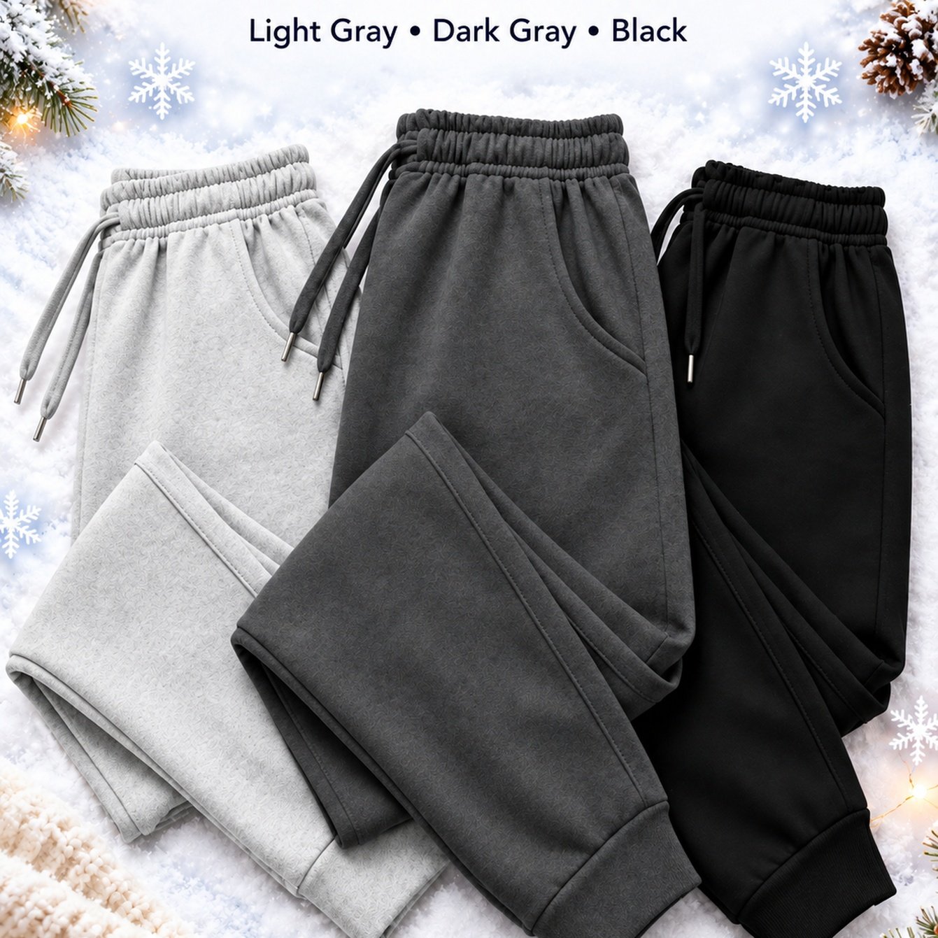 TEMU 3pcs Set Of Unisex Jogger-style For Home Thermal Sweatpants, Casual Sports Jogging Pants With Drawstring Elastic Waistband And Pockets For Home