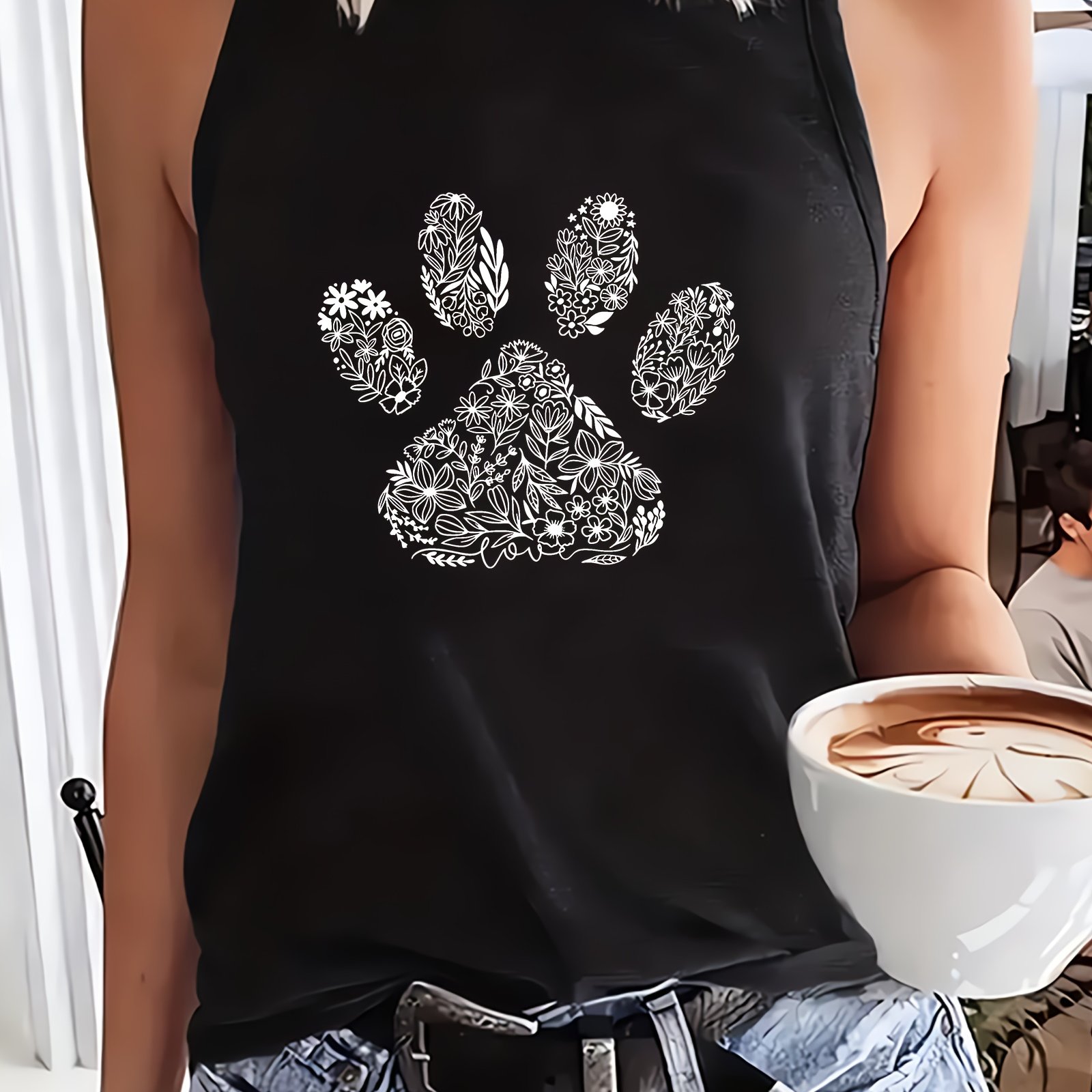 TEMU Dog Y2k, Women's Sleeveless Vest, Casual Loose Fit, Spring/summer Sportswear For Ladies