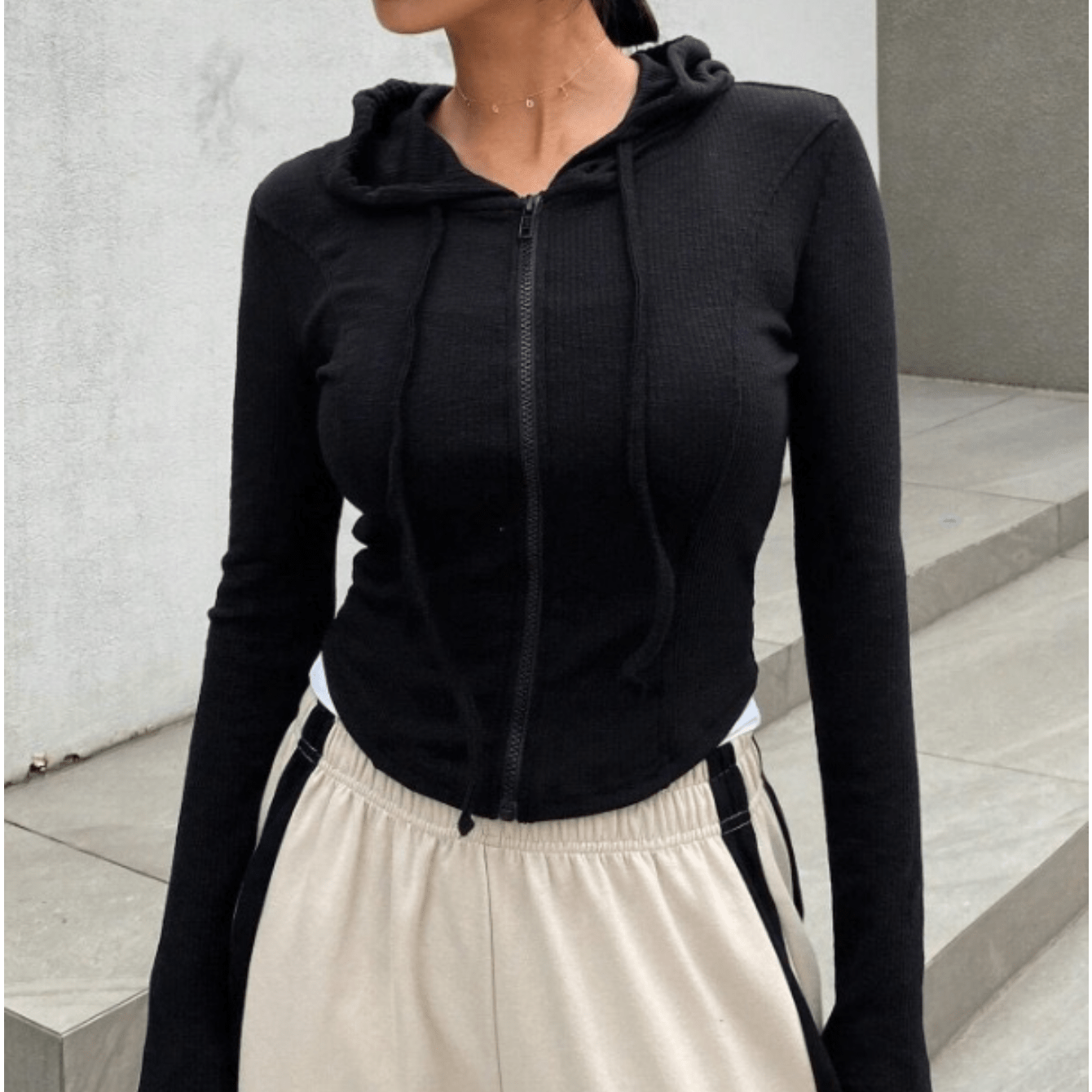TEMU Sweater Fashion Cardigan Sport Sweater Short Zip Hoodie