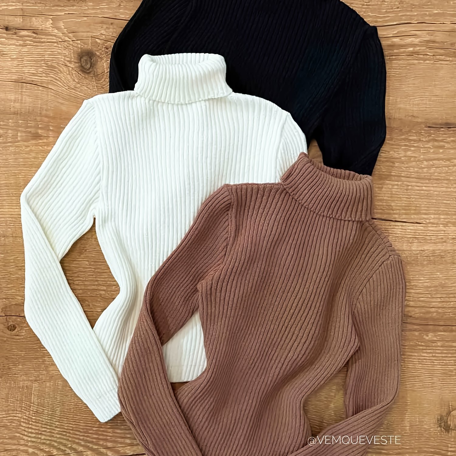 TEMU European And American Women's Set: Elegant High-neck Slim-fit Sexy Ribbed Cable Sweater Set - Suitable For Daily Commuting, Valentine's Day