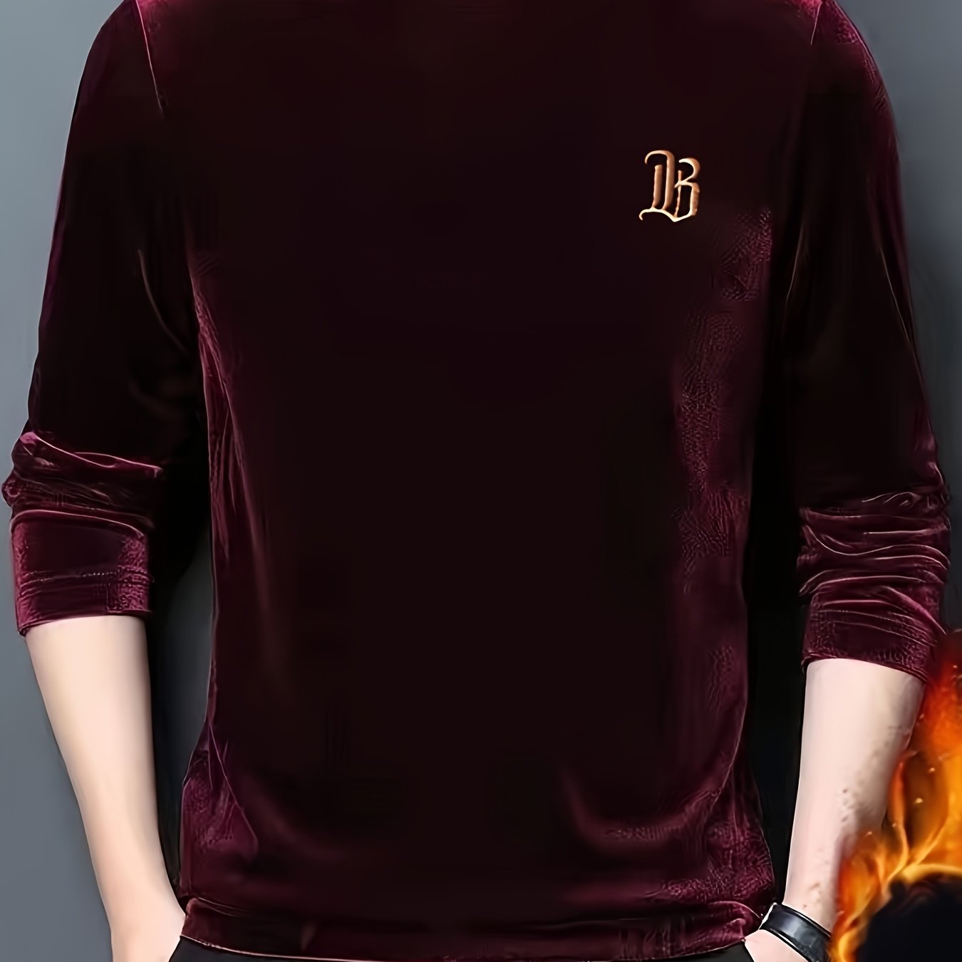 Image of Men's High-quality Casual Fashion Long-sleeved Half-high Collar Sweater Undershirt For Autumn And Winter