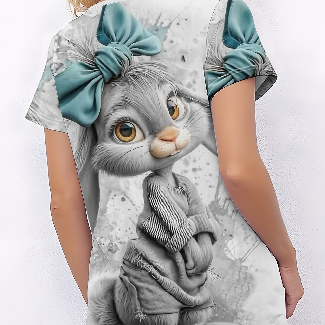 TEMU Uniforme pour femme à col en V et manches courtes avec poches, avec d'animaux mignons et ludiques, style décontracté élégant et respirant, tenue