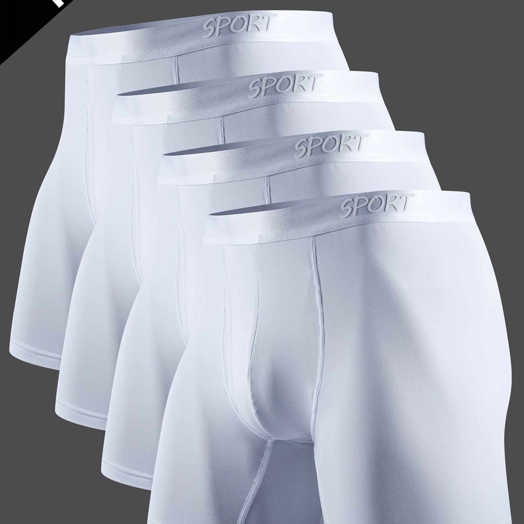 TEMU 4pcs Summer White Long Men's Underwear