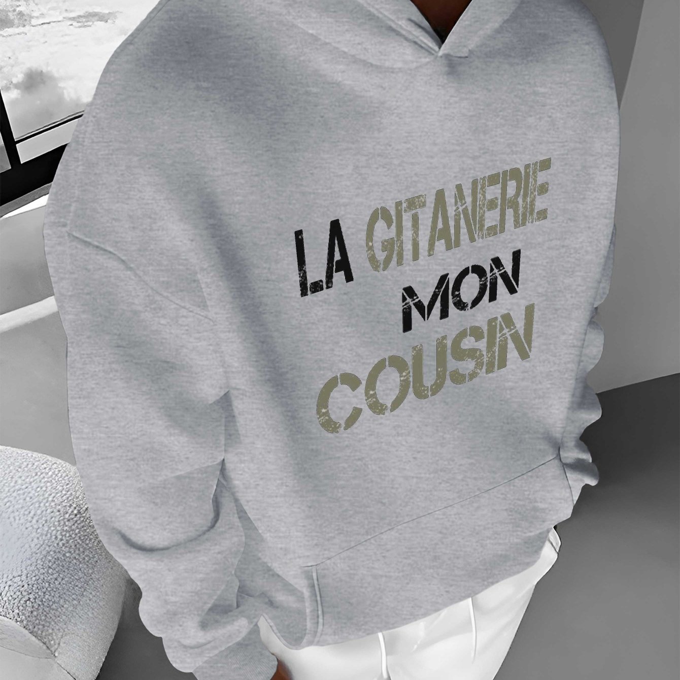 TEMU Sweat à capuche pour hommes, style français, humoristique et amusant