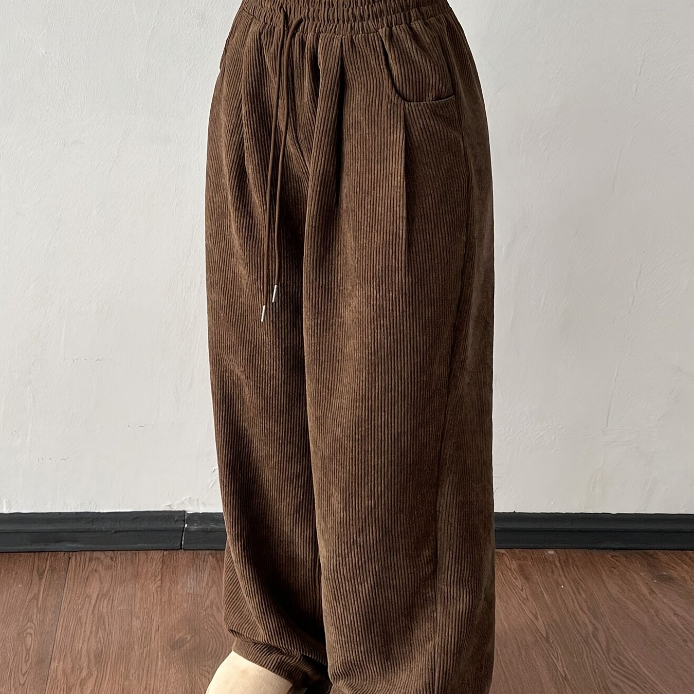 E-shop Damen Herbst/Winter Fashion Casual Vintage Cord-Optik Weite Hose