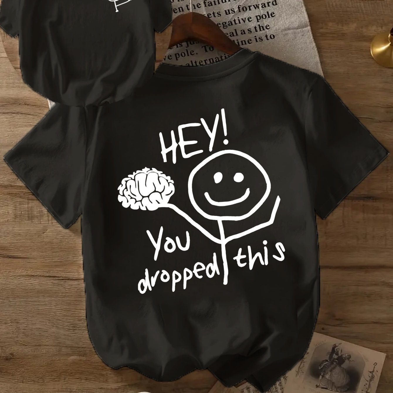 TEMU T-shirt décontracté à manches courtes et col rond avec imprimé de lettres, parfait pour l'été et , conçu