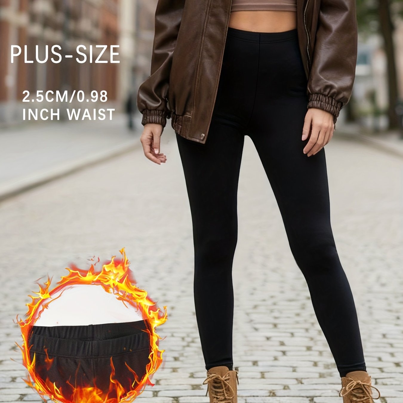 Plus Size Super Soft Fleece Lined Leggings Women, Workout Yoga Running Thermal Warm Pants For