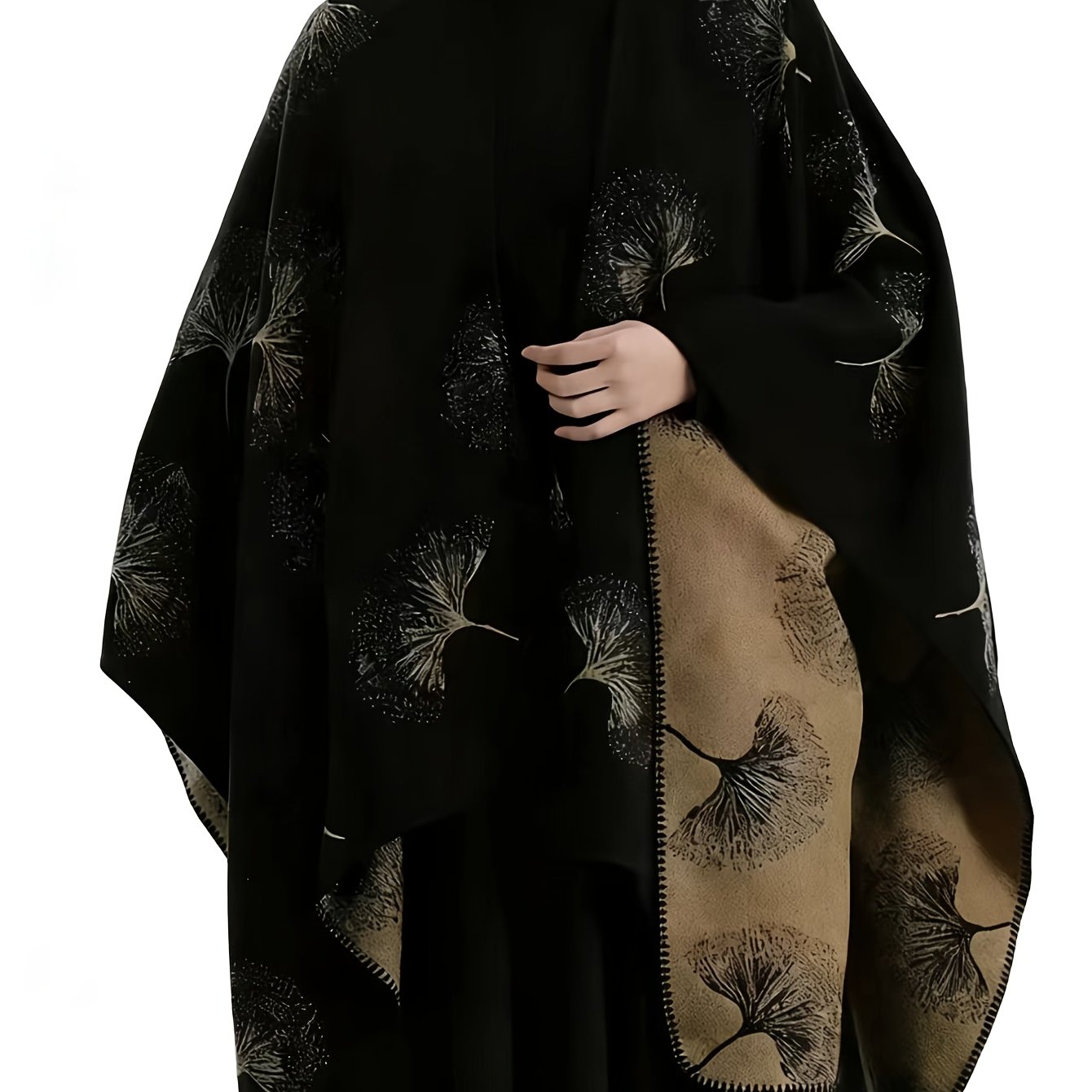 TEMU Plus Size, Autumn/winter Reversible Double-sided Women's Split Shawl Cape, Thermal High-end Cape Outerwear, 2025 New Style Women's Jacket