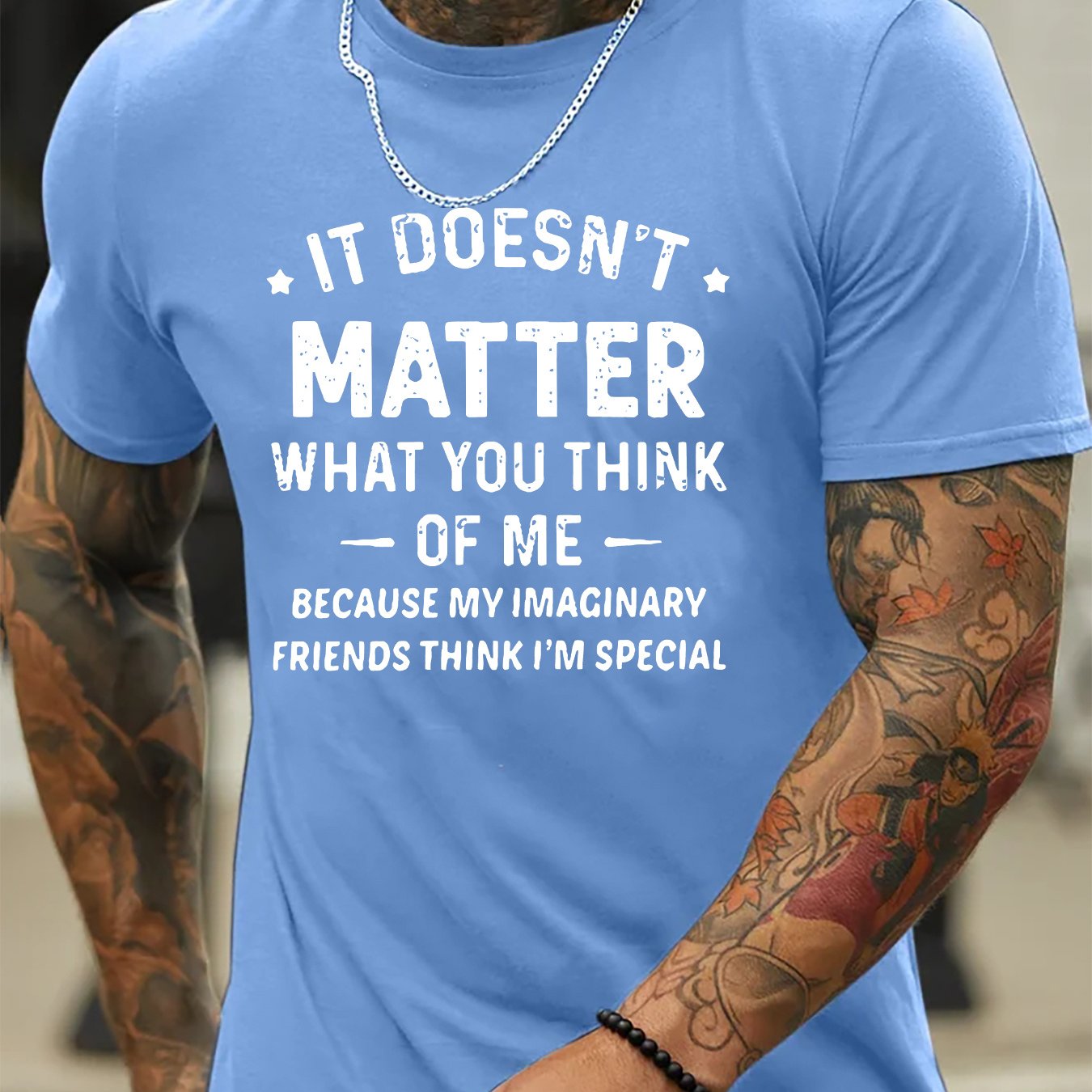 TEMU "it's " Letters Crew Neck Short Sleeves For Men, Quick-drying Comfy Casual Summer T-shirt For Daily Wear Work Out And Vacation Resorts