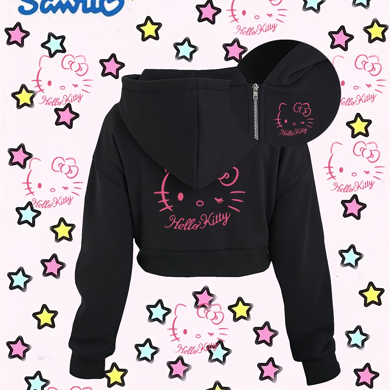 Image of Women's Fashion Short Zip-up Hoodie