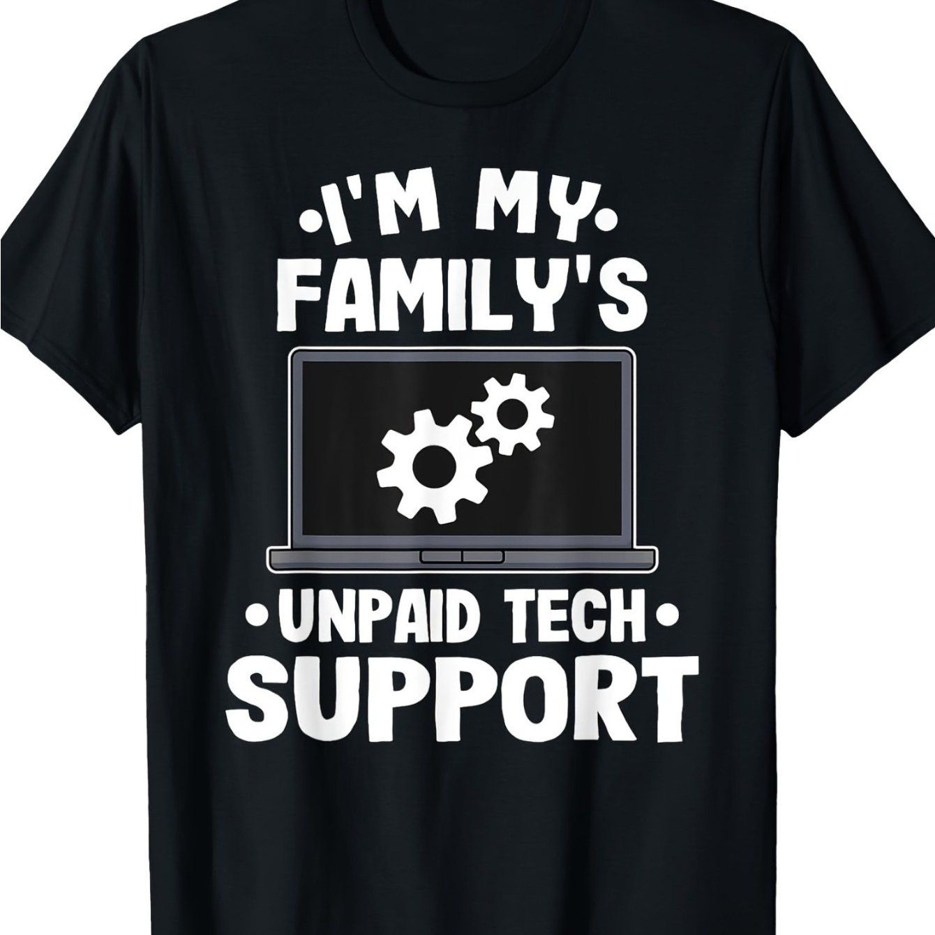 TEMU Men's Funny Tech Support T-shirt - "i'm 's Unpaid Tech" Slogan With Laptop Graphic, Loose Fit Casual Cotton Shirt, Computer Print Tee Guys, Tech