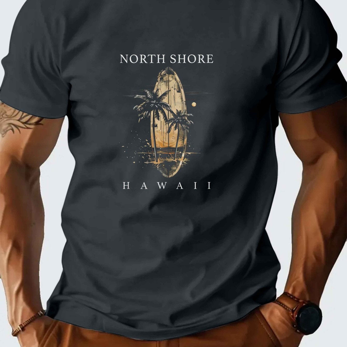 TEMU Camisetas de para Homens North Shore e Verão Tops Estampados de Verão