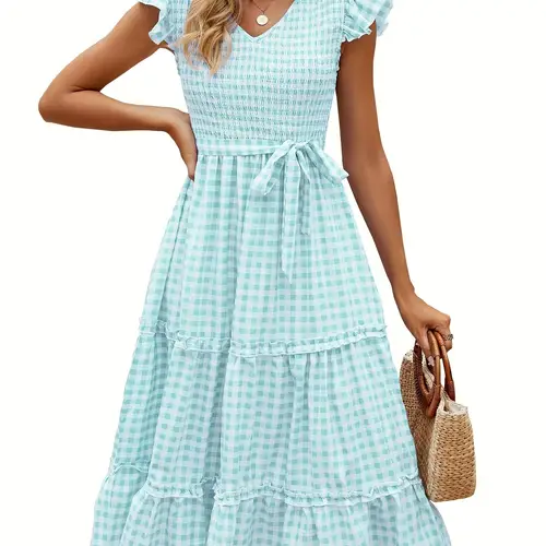 womens summer v neck smocked maxi dress puff sleeve pregnancy baby shower photoshoot dress