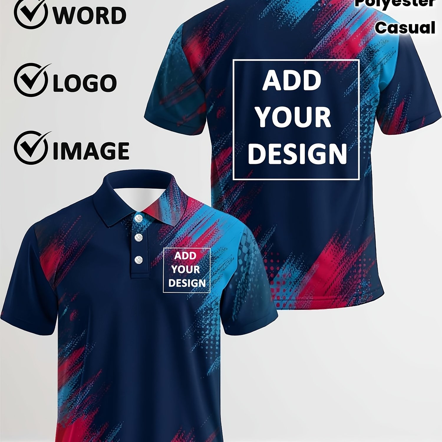 TEMU Custom Work Casual Shirt - Unisex Men's - Customizable Name Text, Work Or Casual Daily Wear, Party Gathering, Club, Competition, Team Uniform