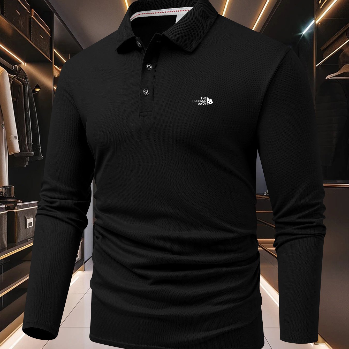 TEMU Men's Shirt, Long Sleeve Casual Lapel Comfortable Top, Geometric Print, Holiday Party, Outdoor Sports, Golf