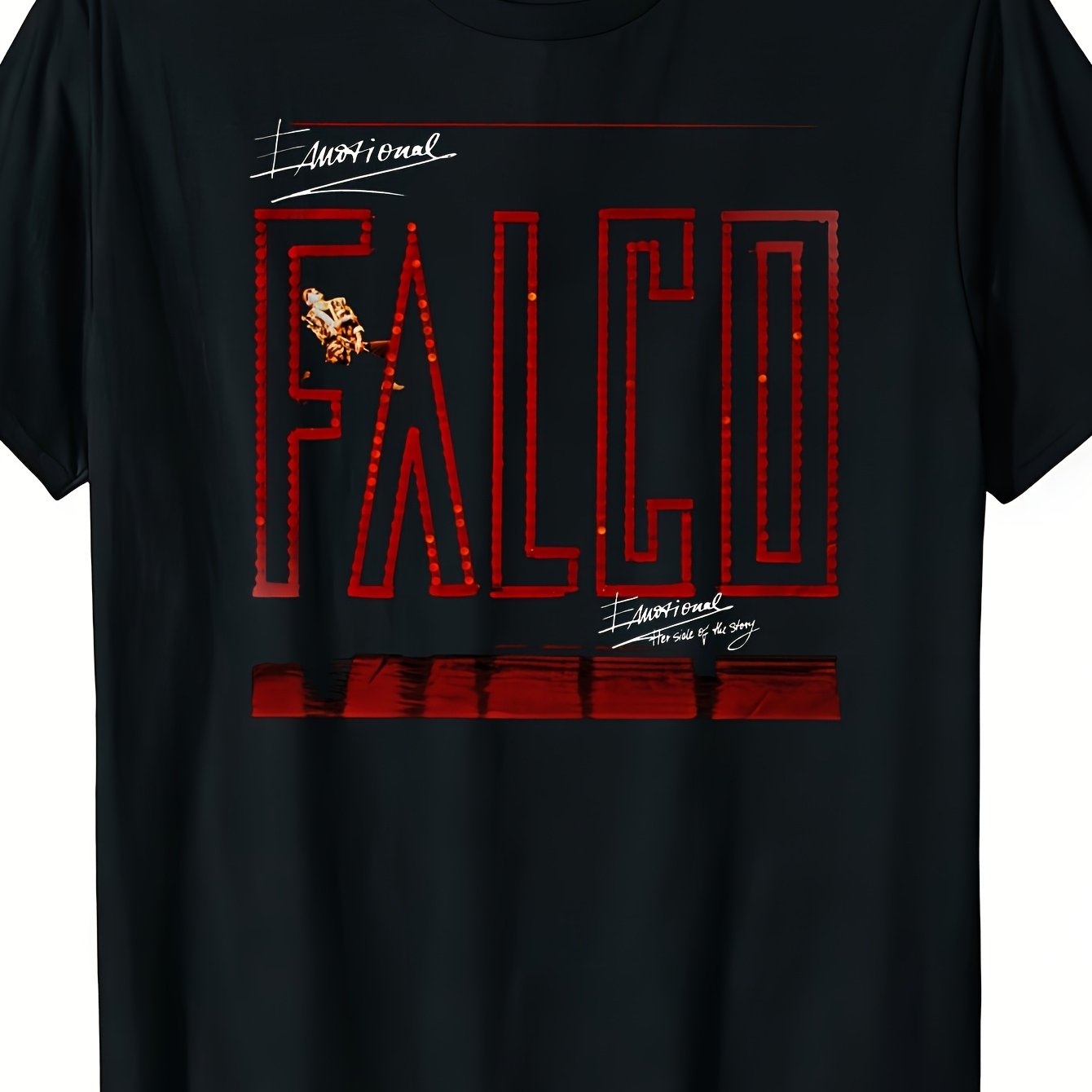 Image of Men's Emotional Album Cover T-shirt 2026 New Release Graphic Shirt With Iconic Portrait Print. Casual Crew Neck Stretchable Fabric Regular -year Men's T Shirts Summer Clothes For Men
