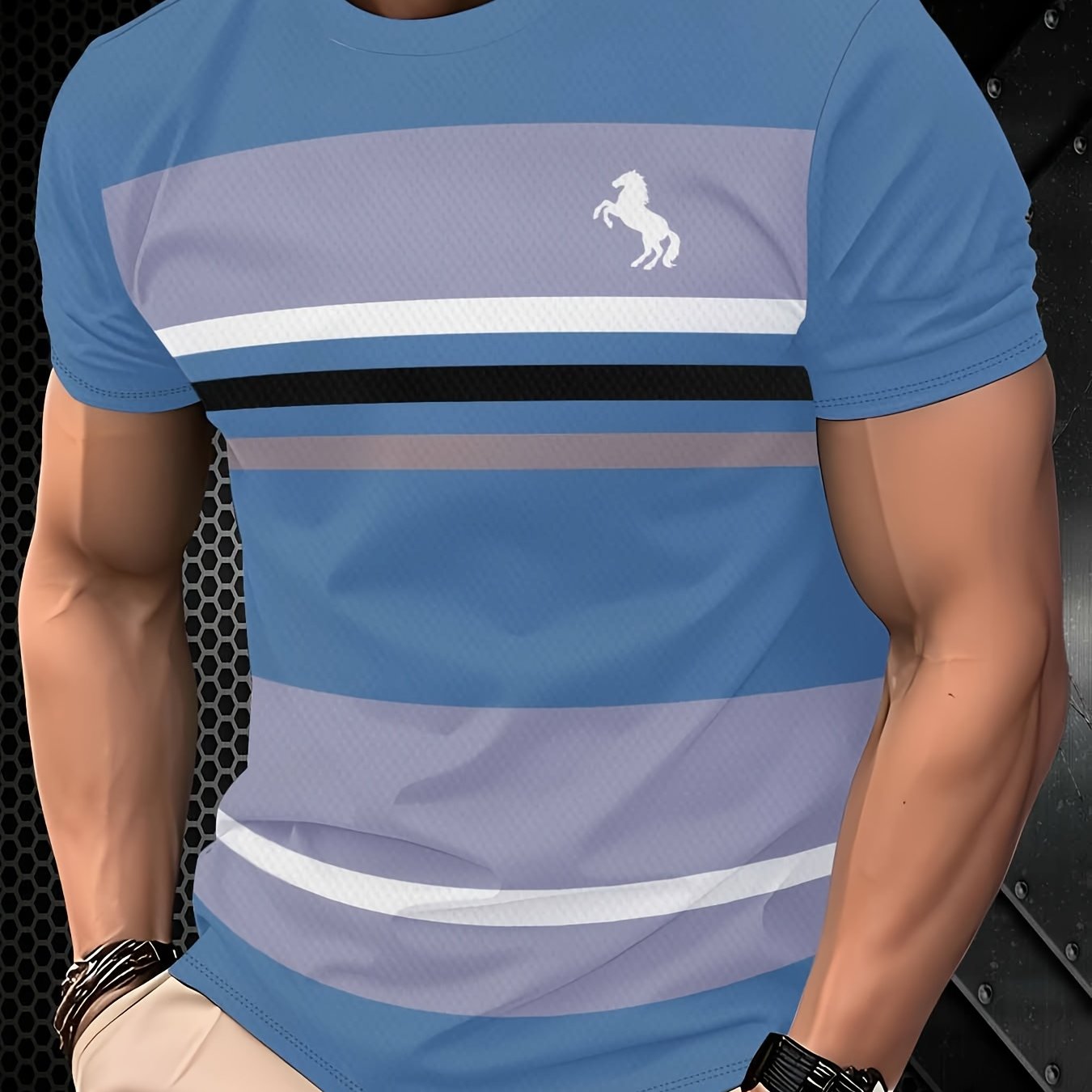 TEMU Men's Fashion T-shirt Outdoor Round Neck Short Sleeve Sweatshirt