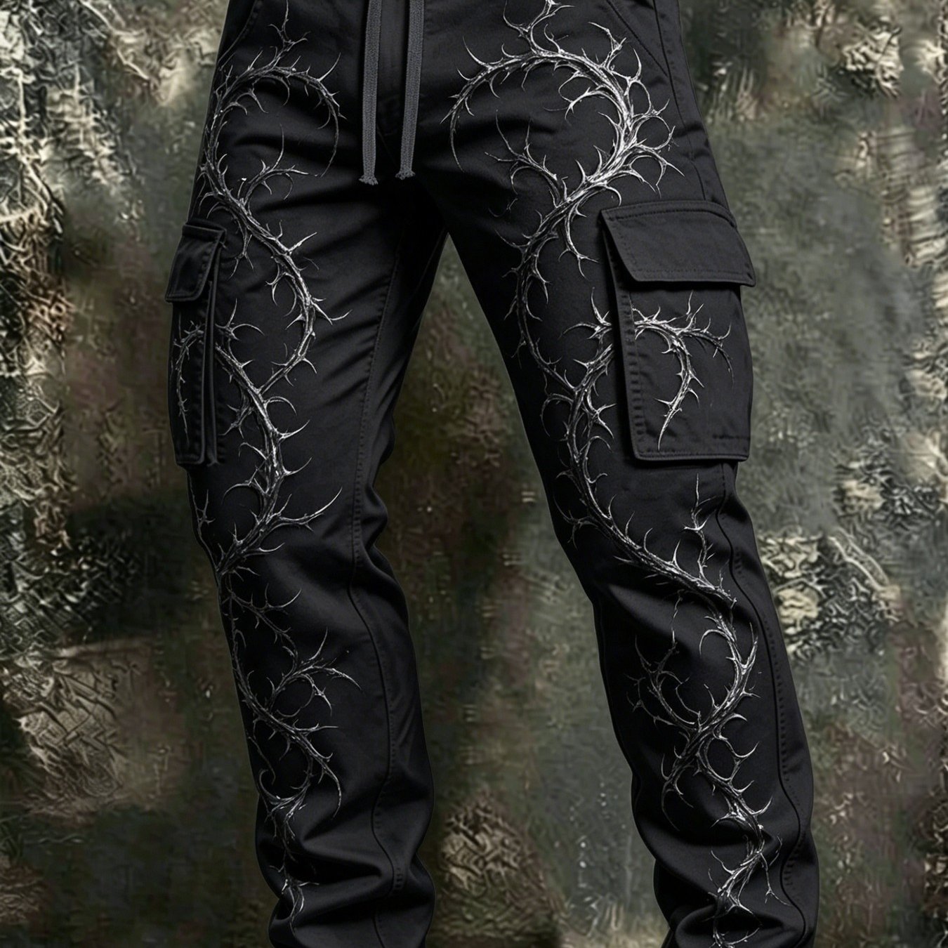 Image of 2026 Men's New Casual Cargo Trousers (drawstring), Non- Geometric , Comfortable And Breathable Fabric, Suitable For Daily , Leisure, Fishing, Camping, And Outdoor Activities, Ideal Father's Day Gift