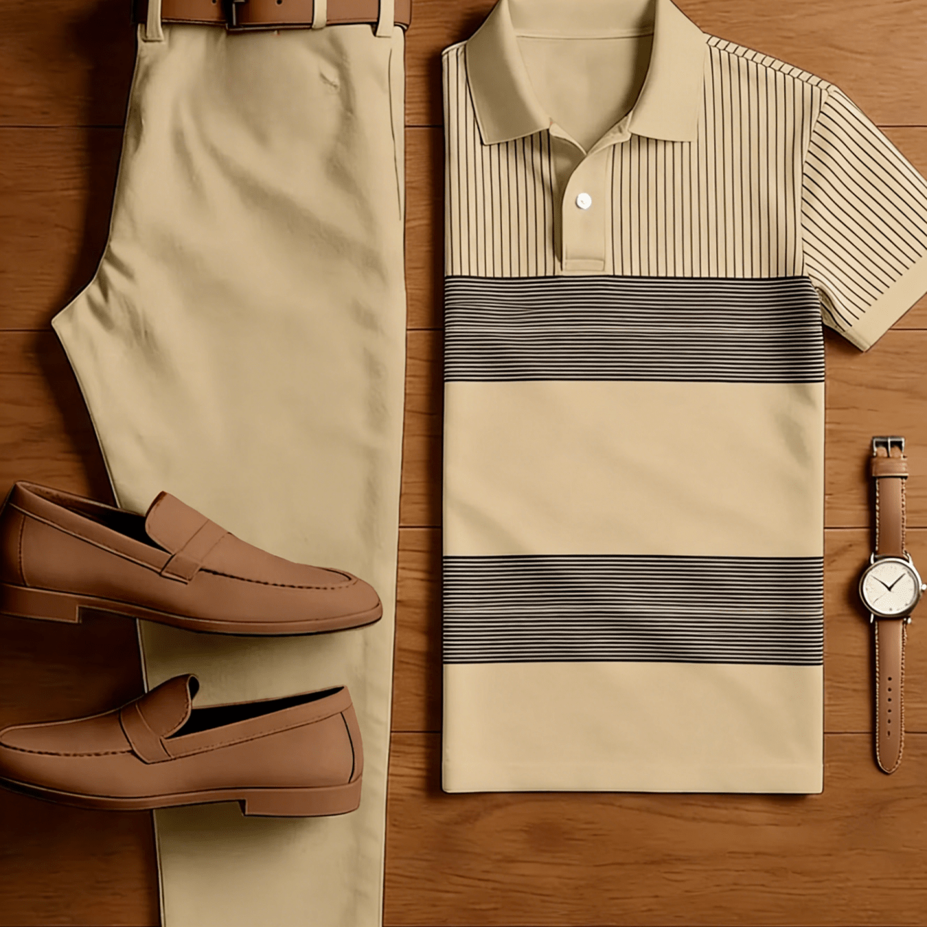 TEMU Nouveau Ensemble 2026 2 Pièces - Costume Imprimé à Carreaux et à Rayures | Chemise Foncé à Boutons et Manches Courtes avec Pantalon Uni |