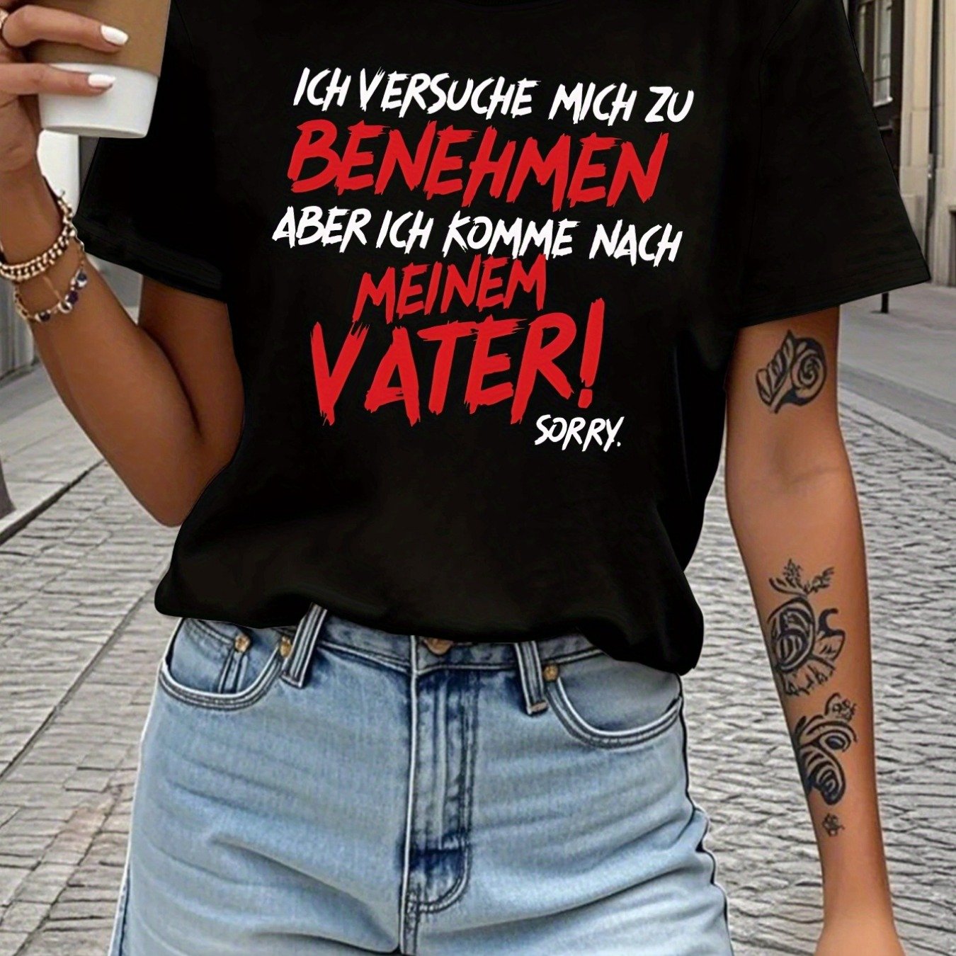 Teediy Men's T-shirt | Featuring A German Saying And - Comfortable Short-sleeve Casual Top, Suitable For Machine Washing And Use, Perfect For Men