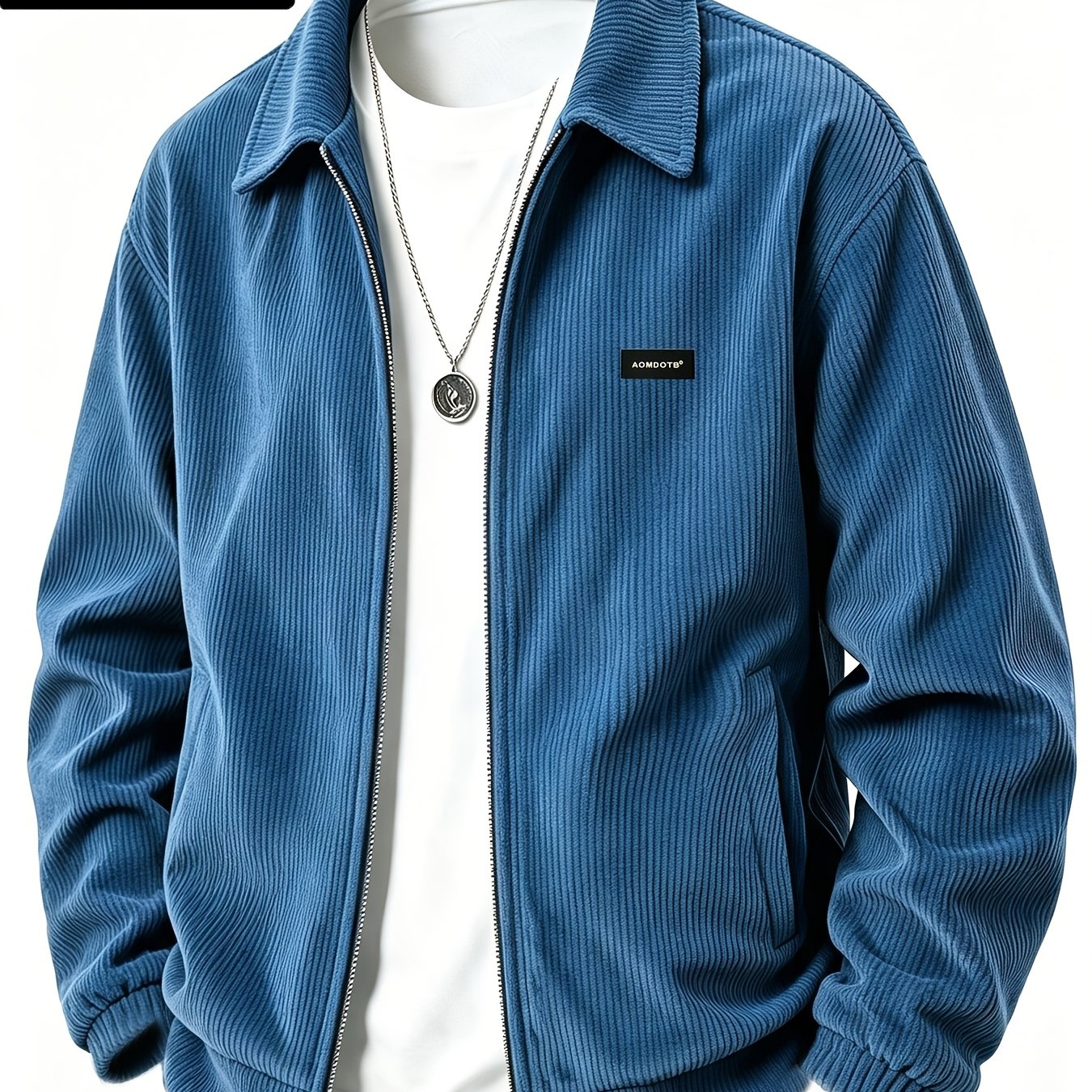 TEMU Aomdotb Autumn/winter Men's Corduroy Jacket, Casual And Versatile Academic Style Jacket. Zippered Front. Dual Side Pockets. And Well-shaped.