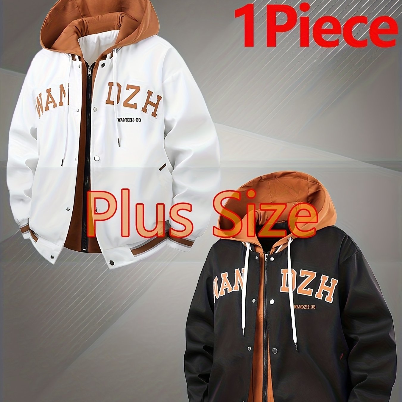 TEMU Men's Plus Size Loose Fit Jacket, Casual Fashion Pilot Jacket Outdoor Coat For Autumn And Winter Wear; Suitable For Occasions: Outdoor, Holiday,