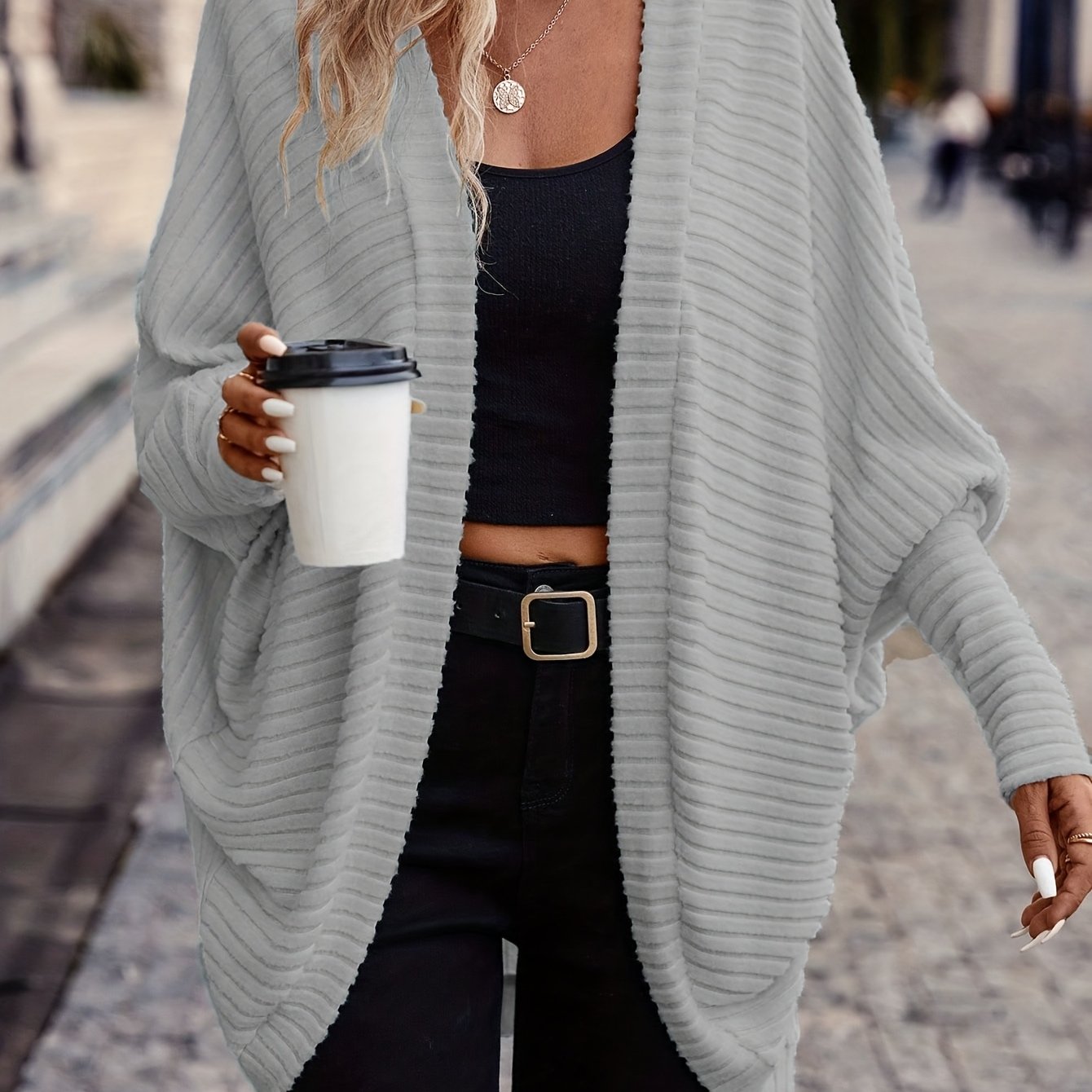 TEMU Loose, Fashionable, Versatile, Long Women's Cardigan