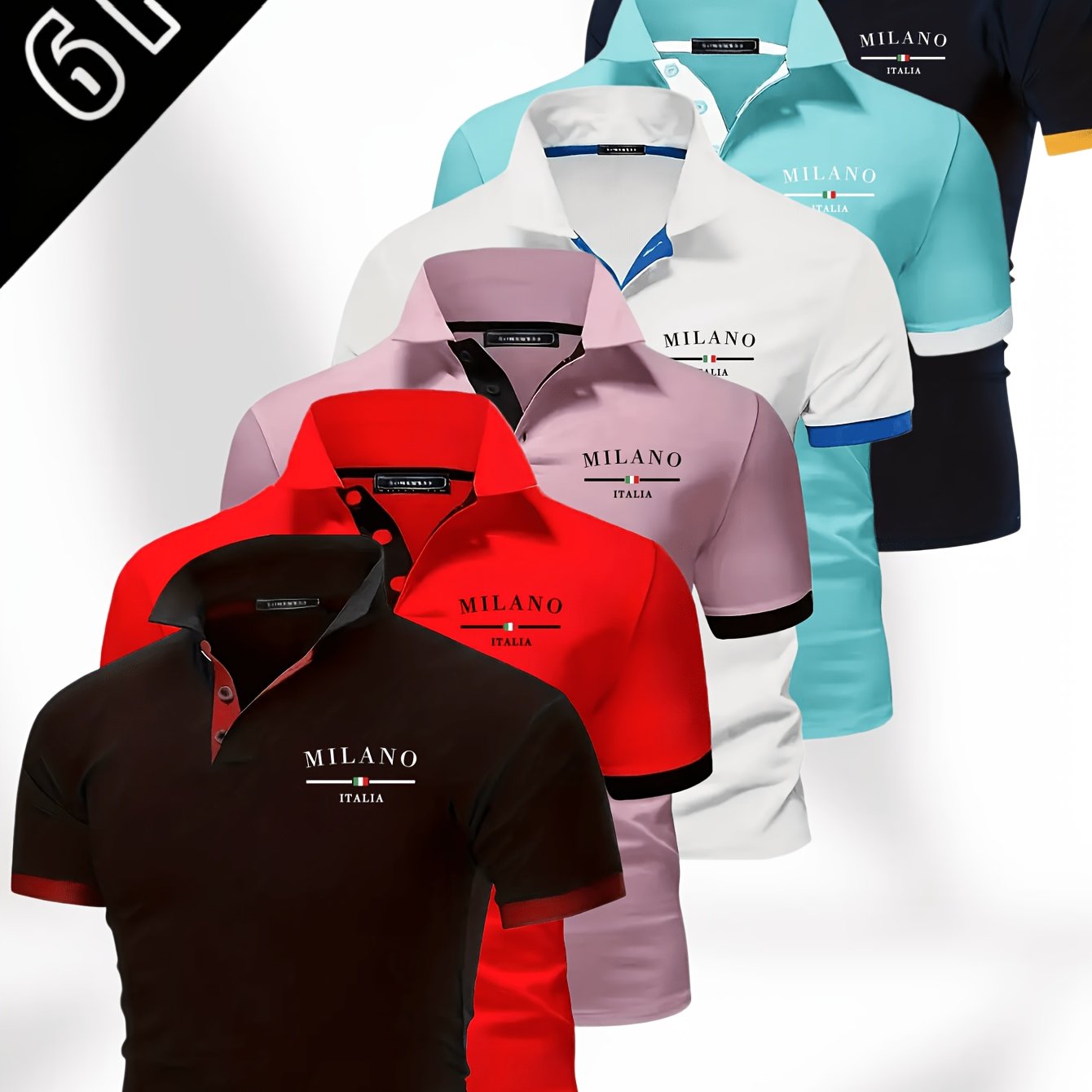 TEMU 6pcs Men's Short Sleeve Shirt Set, Lapel Casual Shirts, Breathable And Comfortable - Ideal For Daily Wear, Best Gift , Gift For Boyfriend, Gift