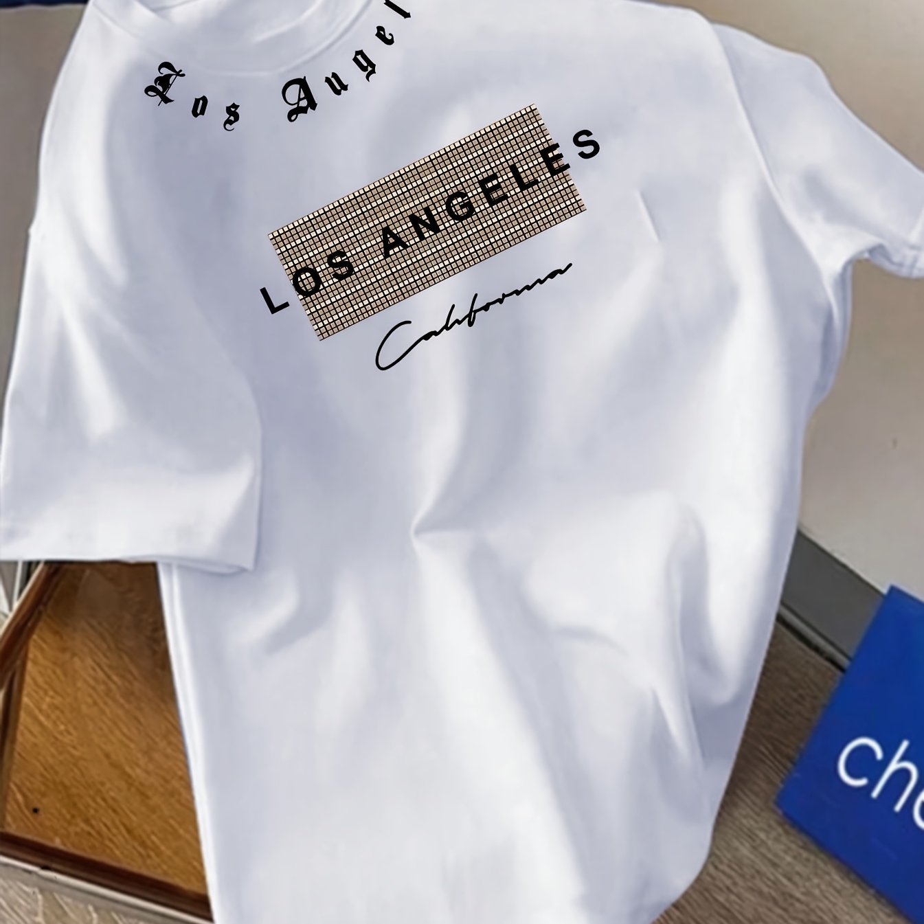 Summer Casual English Letter Los Angeles Short Sleeve T-shirt Print