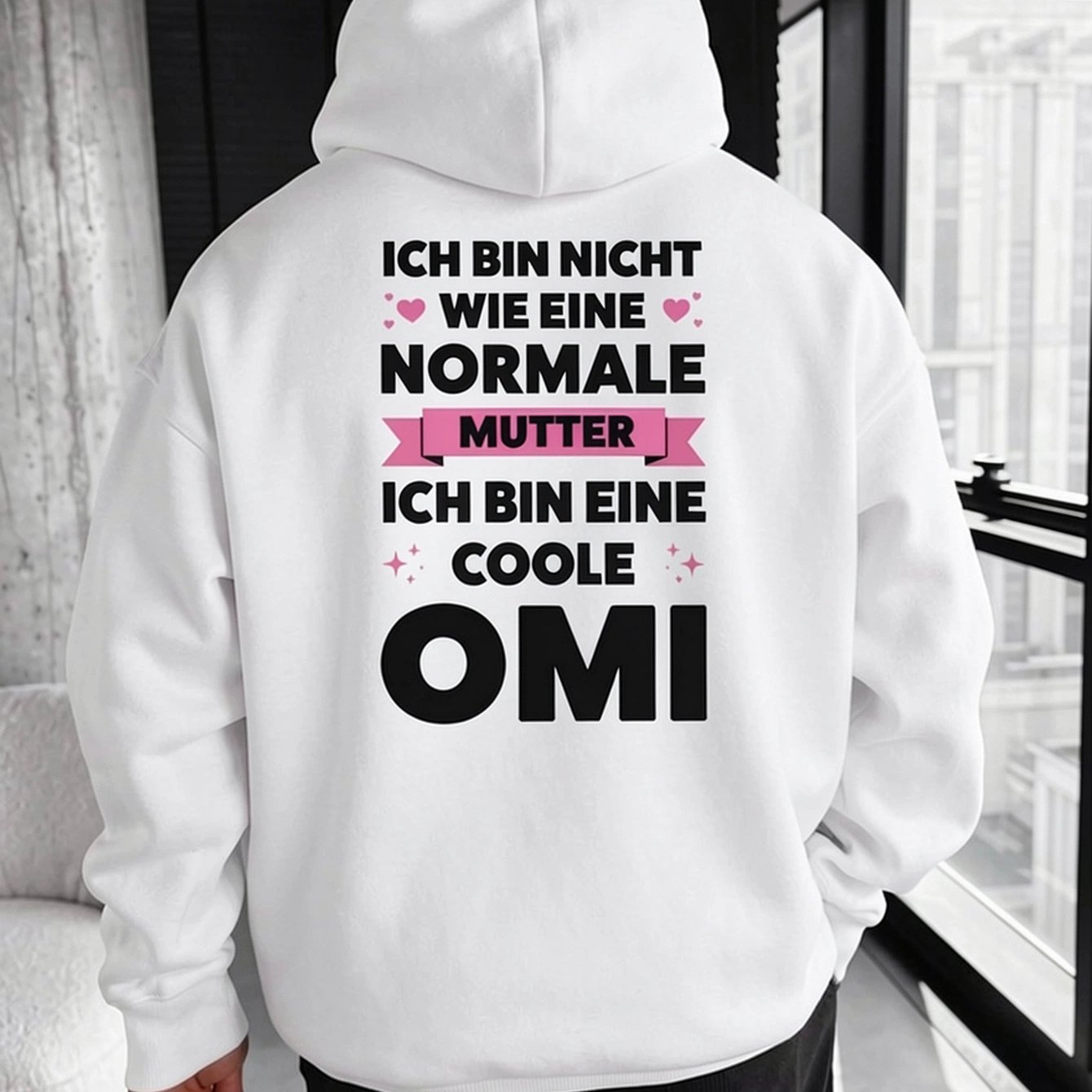 Image of I Am Not Like A Normal Mother I Cool Grandma, Unisex Hoodie, German Grandma Quote Graphic Hooded Sweatshirt, Long Sleeve Pullover, Casual Family Gift For Fall Winter, Daily Wear And Cozy Gatherings