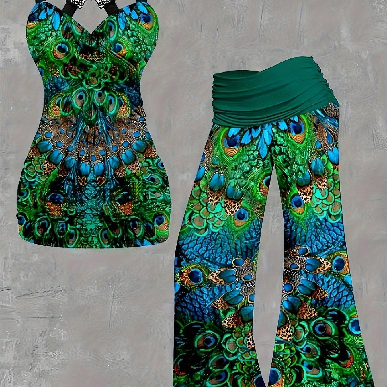 E-shop Speziell entwickeltes europäisches amerikanisches Damen-Mode-Set, neu, lässig, mit Schmetterlings-Spitzen-Trägertrikot-Print-T-Shirt Hose