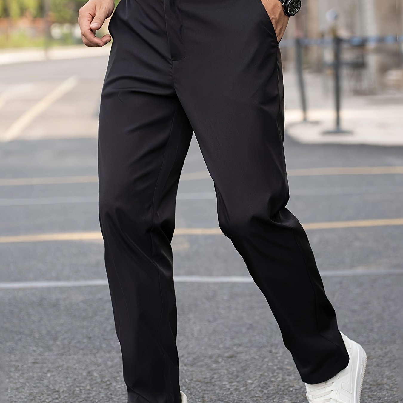 TEMU Slim-fit Pants - Business Casual Trousers, ,