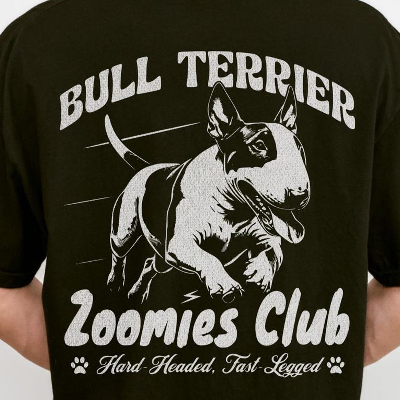 Bull Terrier Zoomies Shirt Dog Social Vintage Mom Funny Lover