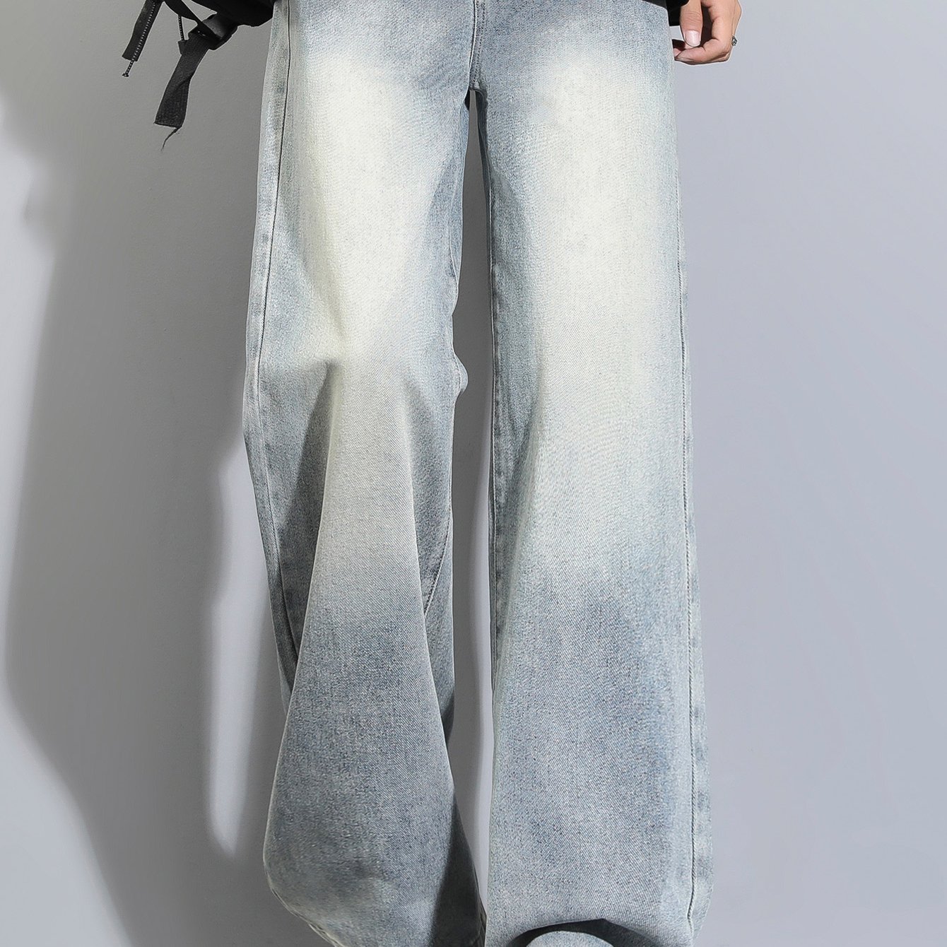TEMU 春夏 メンズ ドデニムジーンズ 新ファッショントレンド ルーズストレートチューブパンツ 万能 アメリカンレトロ ワイドレッグパンツ メンズロングパンツ オール