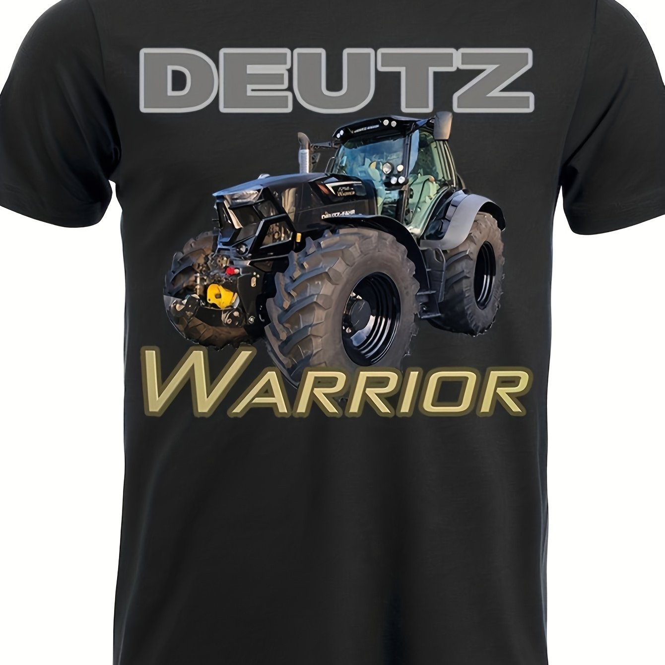 Image of Deutz Fahr Warrior T-shirt With Logo Print | Heavy-duty Design, Casual Female Clothing, Kawaii Clothes Graphic Tee, Crew Neck, Stretch Fabric, Regular Fit, , Plus Size