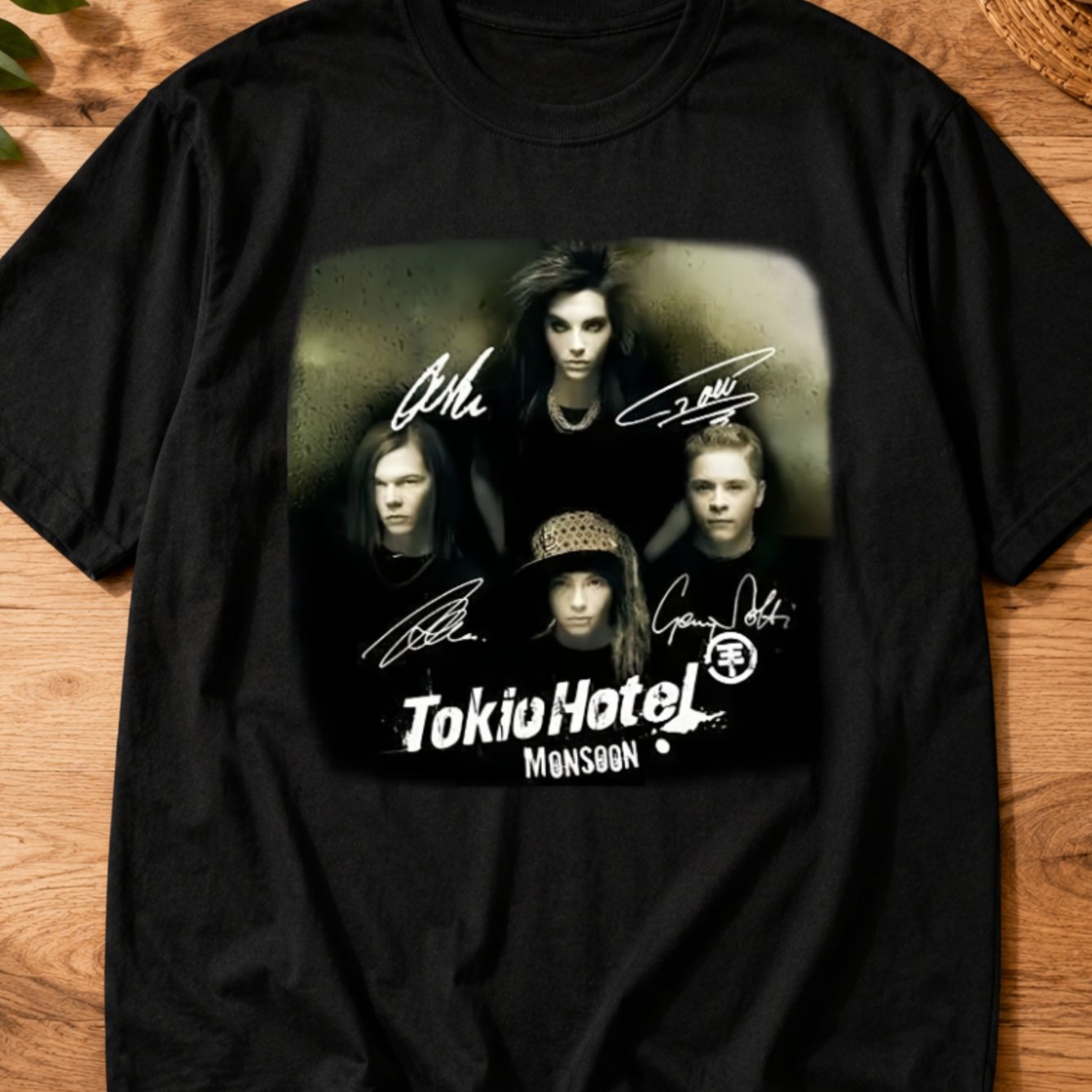 T-okio Hotel Autographed Graphic Printed Streetwear Emo Pop Punk Rock Band Fans Unisex Tee T-shirt Vintage Retro Concert Tops