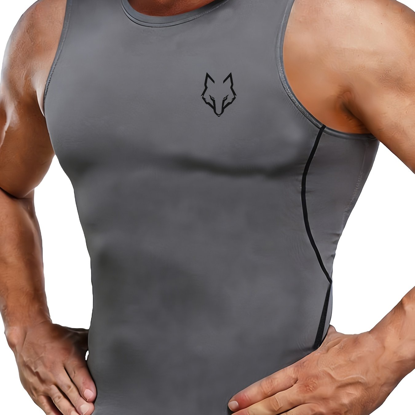TEMU Men's Compression Shaping Vest | Slim-fit And Slimming Style, Suitable For , For Outdoor Workouts, Fitness, And Sports. Breathable Sleeveless