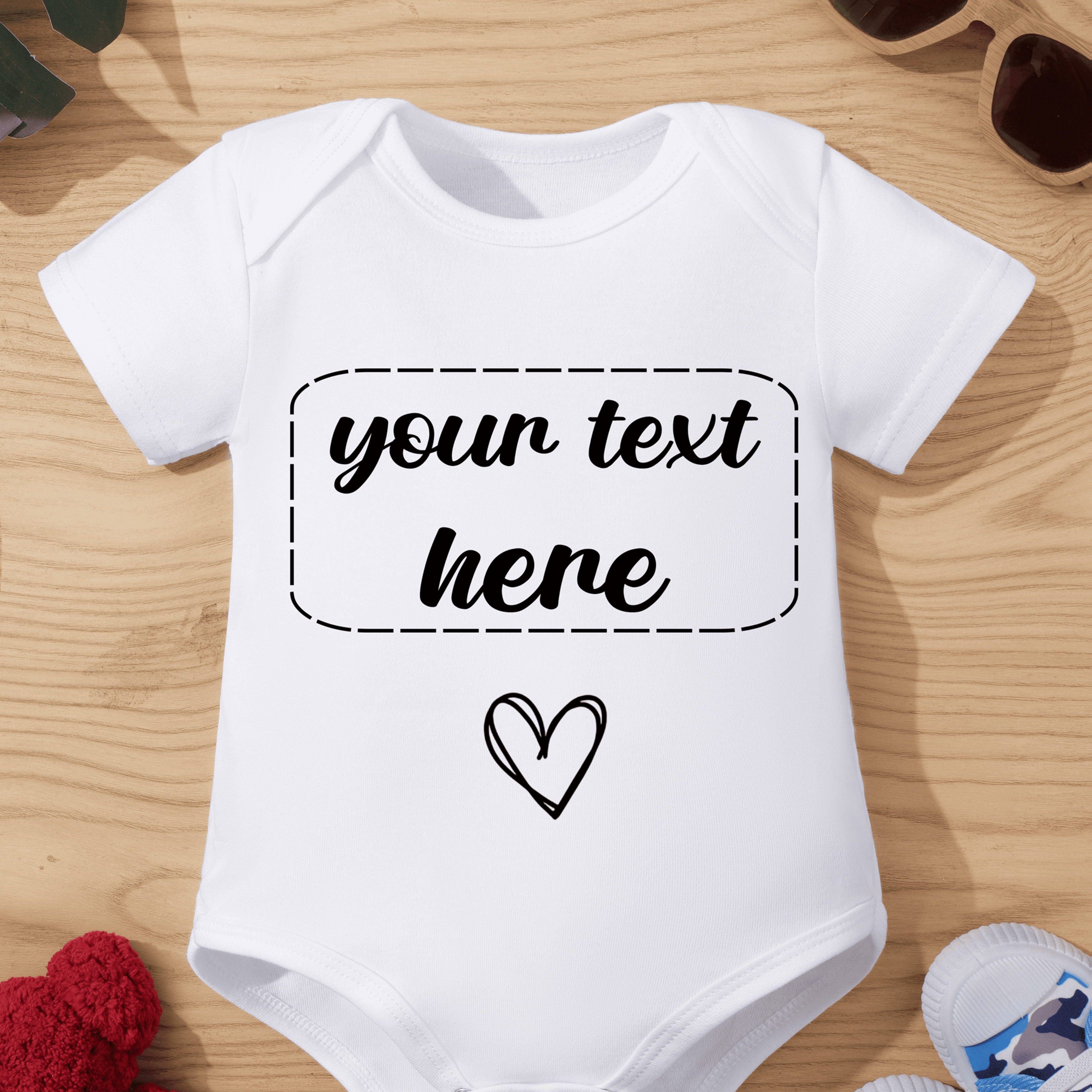 Newborn Romper, Personalized Boys' Triangle Bodysuit, Customizable Text, Suitable For , Personalized Apparel, Children's Gift, Personalized Pregnancy Announcement, Girls' Clothing, Perfect For Outdoor