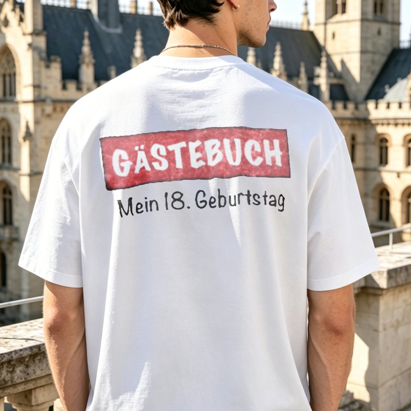 Image of Teen Boys' 18th Birthday T-shirt - Back Print Guest Book Signature Tee Suitable For Parties, Round Neck Casual Shirt With Name Signing Area, Machine Washable Gift For Boys Celebration