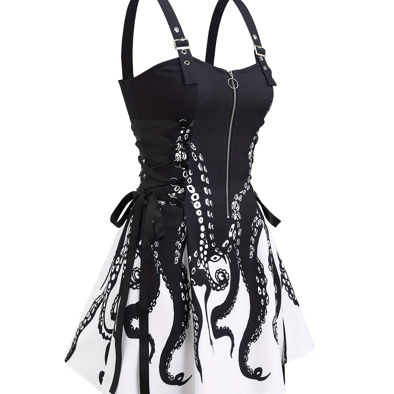 TEMU Abito da donna con zip e stampa di tentacoli di polpo
