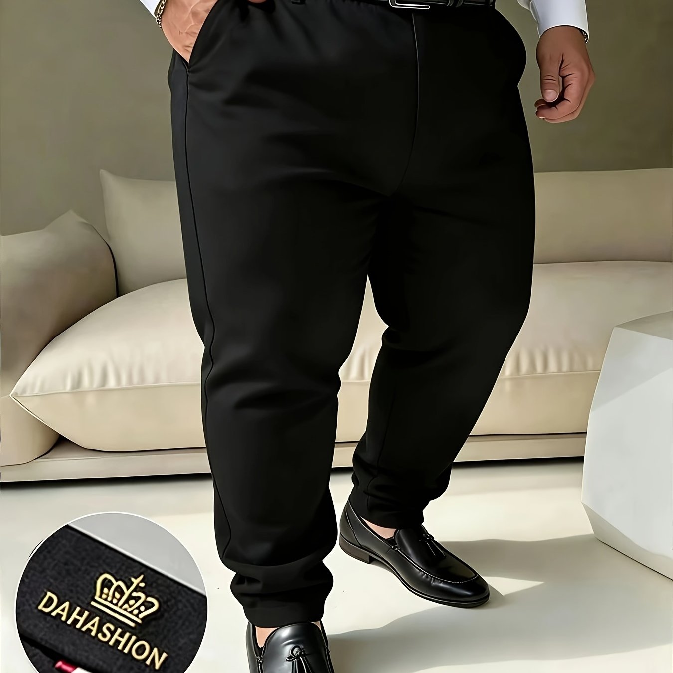 TEMU Men's Plus Size Stretch Dress Pants, - , Suitable For Professional, Wedding, And Daily Wear - Formal And Casual Attire - Husband' Wear,