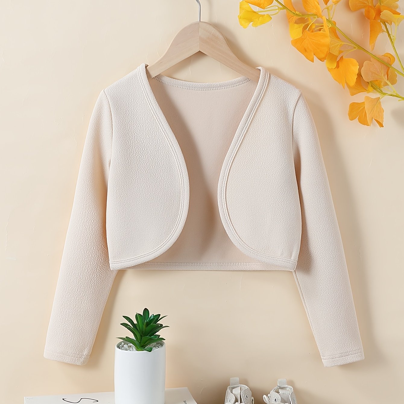 TEMU Spring And Autumn All-match Girls' Knit Cardigan, Easy Girls' Jacket, Casual All-match