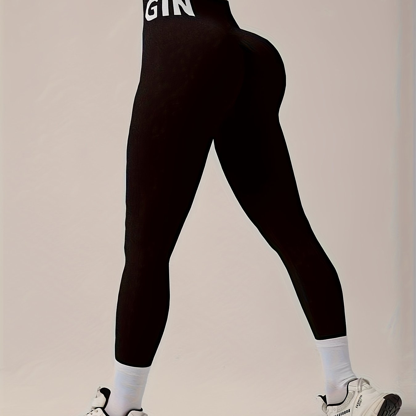 Image of Qgu Women's Leggings, 1pc, Solid Color, Seamless, High Waist, Elastic Hip Enhancer, Breathable, Ideal For, Fitness, And Everyday Workouts