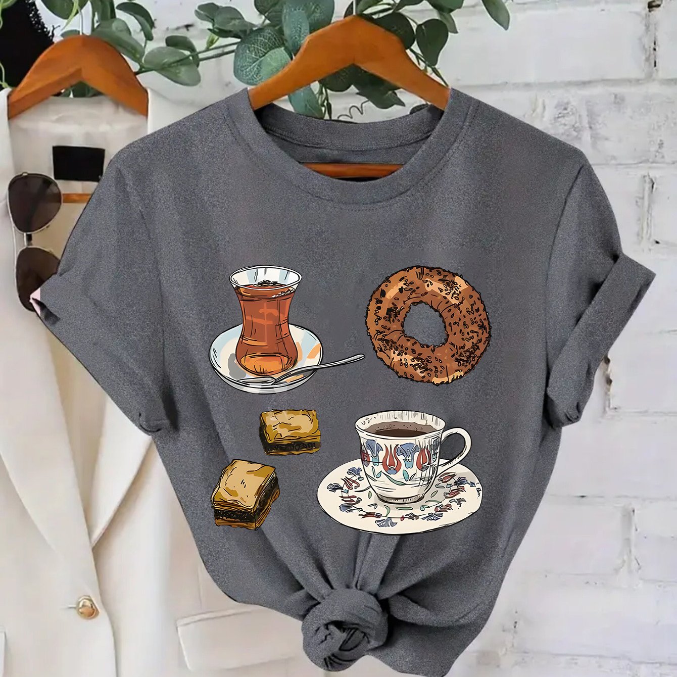 TEMU Letter Print T-shirt, Short Sleeve Crew Neck Casual Top For Summer & Spring, Women's Clothing