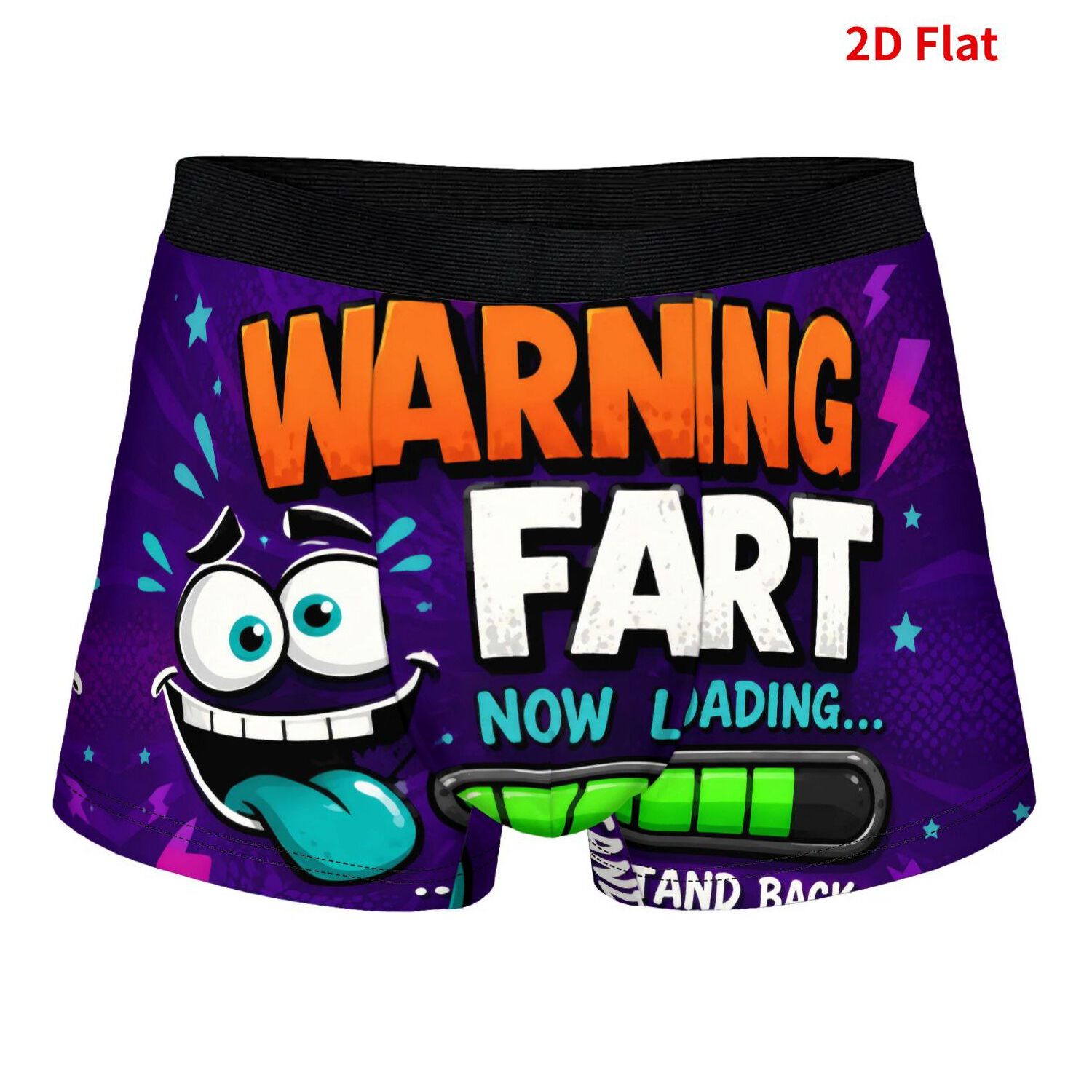 TEMU 2d Print Design Warning Fart Loading Underwear, Classic Prints, Breathable And Soft, Suitable For Daily Wear, Suitable For Novelty Lover Gift