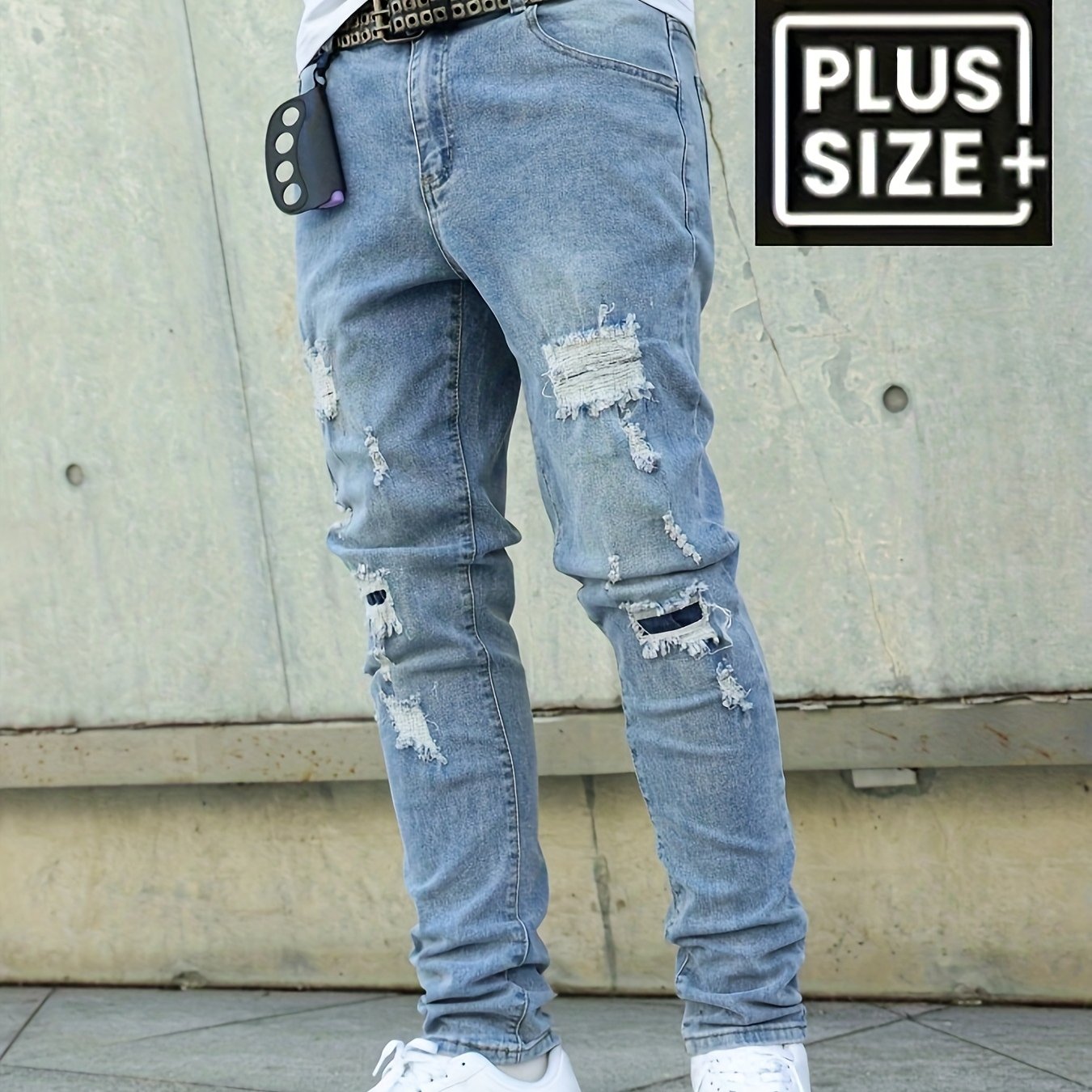 Image of Hme - Large And Extra-large Heavyweight Jeans, Men's Stretch Slim Fit Jeans, 2025 Fashion American-style Jeans For Men, Plus Size
